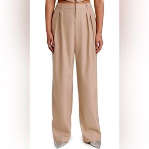 WAYF |  Tan Stripe Trousers